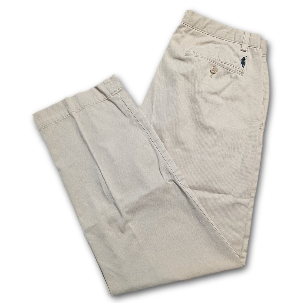 Polo Ralph Lauren Mens Pants Suffield Pant Khaki 33x30 Pony Twill Classic 100%